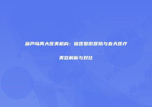 葫芦岛两大医美机构：铭医整形医院与春天医疗美容解析与对比