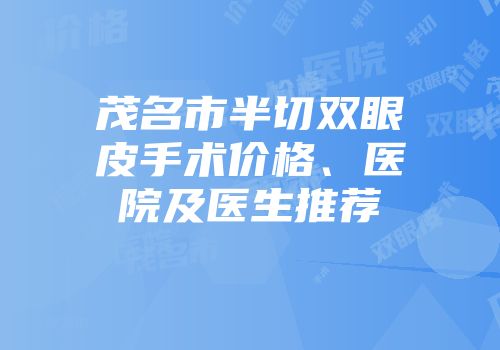 茂名市半切双眼皮手术价格、医院及医生推荐