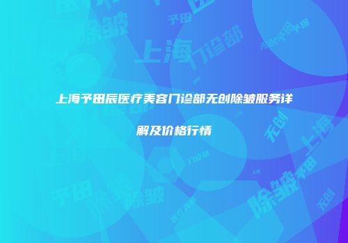 上海予田辰医疗美容门诊部无创除皱服务详解及价格行情