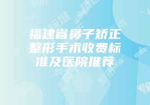 福建省鼻子矫正整形手术收费标准及医院推荐
