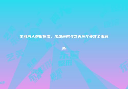 东营两大整形医院：东康医院与艺美医疗美容全面解析
