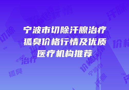 宁波市切除汗腺治疗狐臭价格行情及优质医疗机构推荐