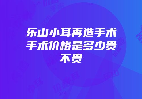 乐山小耳再造手术手术价格是多少贵不贵