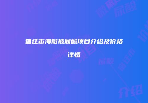 宿迁市海微玻尿酸项目介绍及价格详情