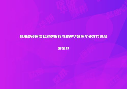 襄阳鼓楼医院私密整形科与襄阳华妍医疗美容门诊部哪家好