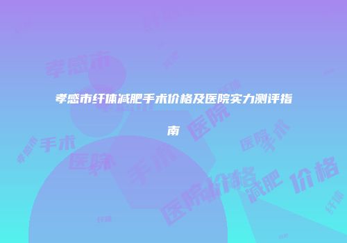 孝感市纤体减肥手术价格及医院实力测评指南