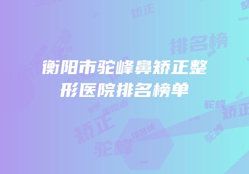 衡阳市驼峰鼻矫正整形医院排名榜单