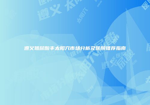 遵义玻尿酸丰太阳穴市场分析及医院推荐指南