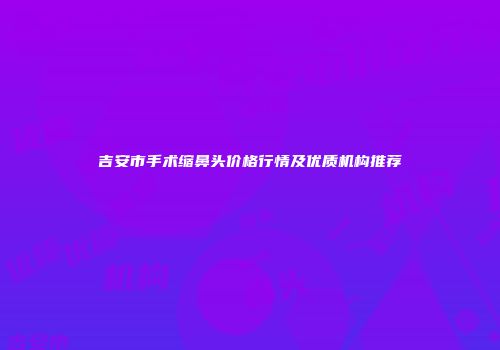 吉安市手术缩鼻头价格行情及优质机构推荐