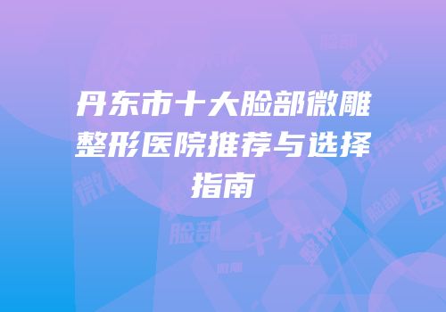 丹东市十大脸部微雕整形医院推荐与选择指南
