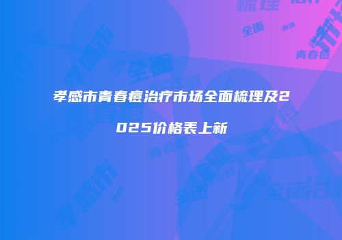 孝感市青春痘治疗市场全面梳理及2025价格表上新