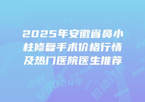 2025年安徽省鼻小柱修复手术价格行情及热门医院医生推荐