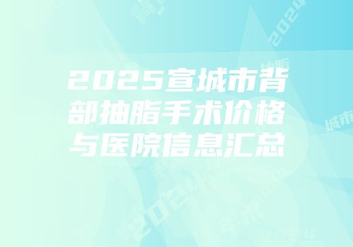2025宣城市背部抽脂手术价格与医院信息汇总