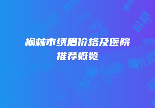 榆林市绣眉价格及医院推荐概览