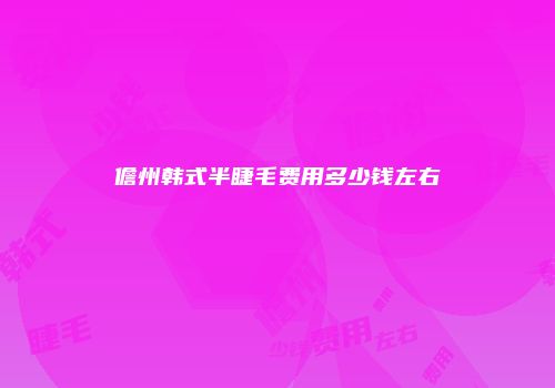 儋州韩式半睫毛费用多少钱左右