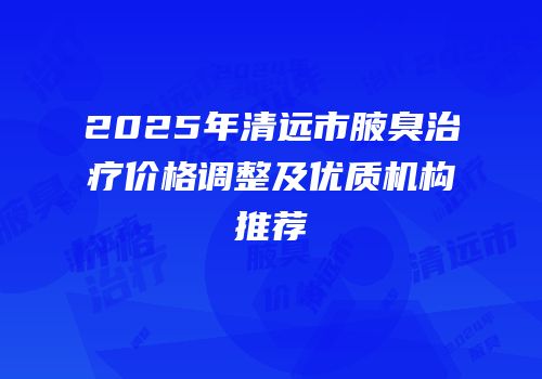 2025年清远市腋臭治疗价格调整及优质机构推荐