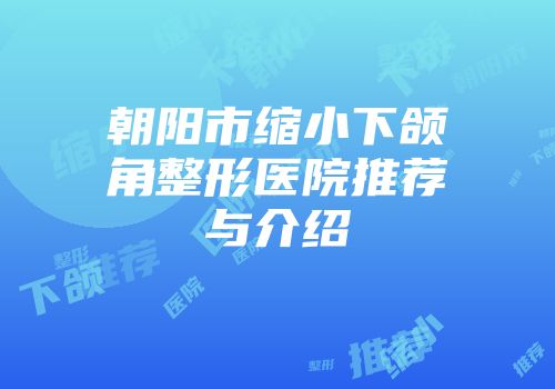 朝阳市缩小下颌角整形医院推荐与介绍