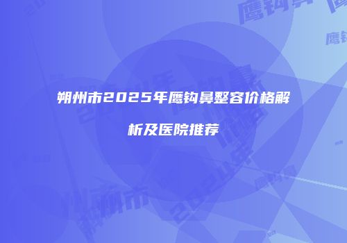朔州市2025年鹰钩鼻整容价格解析及医院推荐