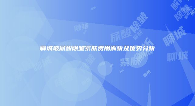聊城玻尿酸除皱紧肤费用解析及优势分析