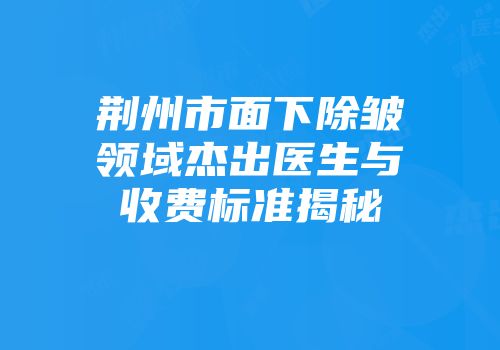 荆州市面下除皱领域杰出医生与收费标准揭秘