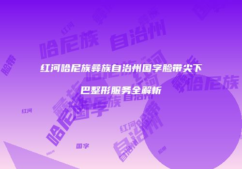 红河哈尼族彝族自治州国字脸带尖下巴整形服务全解析