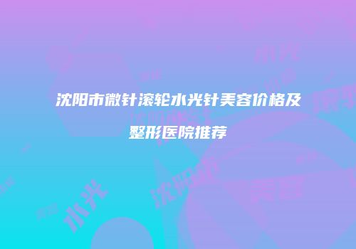 沈阳市微针滚轮水光针美容价格及整形医院推荐