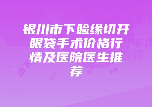 银川市下睑缘切开眼袋手术价格行情及医院医生推荐
