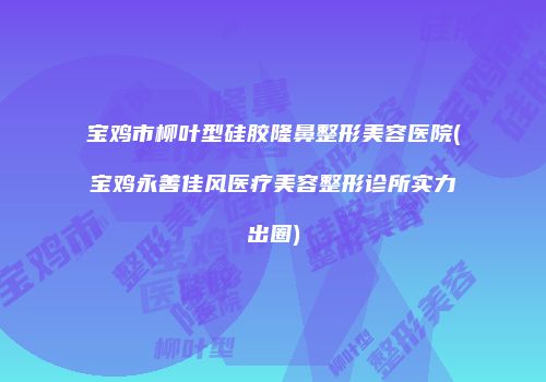 宝鸡市柳叶型硅胶隆鼻整形美容医院(宝鸡永善佳风医疗美容整形诊所实力出圈)