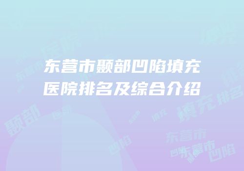 东营市颞部凹陷填充医院排名及综合介绍