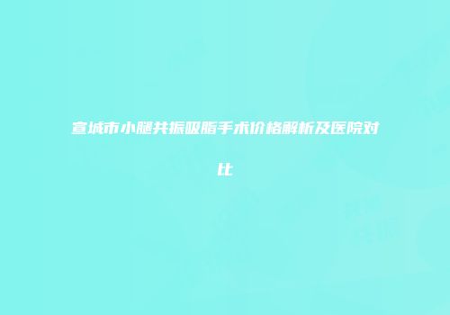 宣城市小腿共振吸脂手术价格解析及医院对比