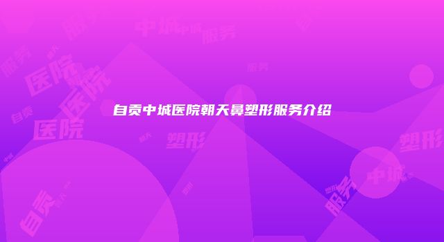 自贡中城医院朝天鼻塑形服务介绍
