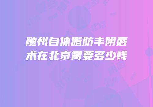 随州自体脂肪丰阴唇术在北京需要多少钱