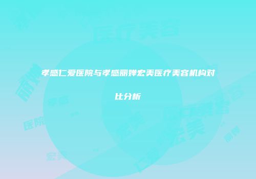 孝感仁爱医院与孝感丽婵宏美医疗美容机构对比分析
