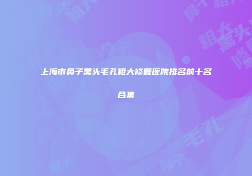 上海市鼻子黑头毛孔粗大修复医院排名前十名合集