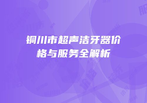 铜川市超声洁牙器价格与服务全解析