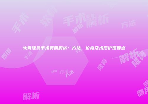 软骨隆鼻手术费用解析：方法、价格及术后护理要点