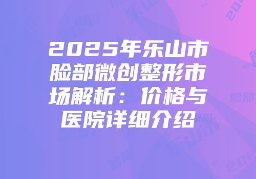 2025年乐山市脸部微创整形市场解析：价格与医院详细介绍