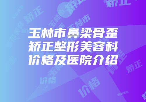玉林市鼻梁骨歪矫正整形美容科价格及医院介绍