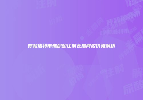 呼和浩特市玻尿酸注射去眉间纹价格解析