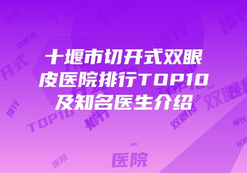 十堰市切开式双眼皮医院排行TOP10及知名医生介绍