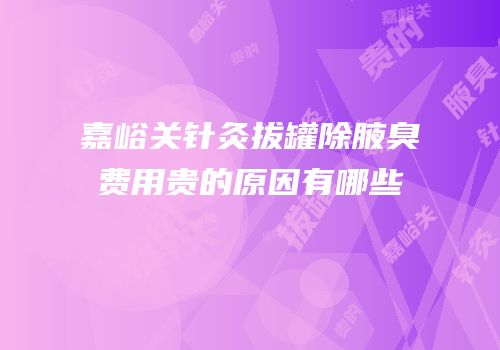 嘉峪关针灸拔罐除腋臭费用贵的原因有哪些