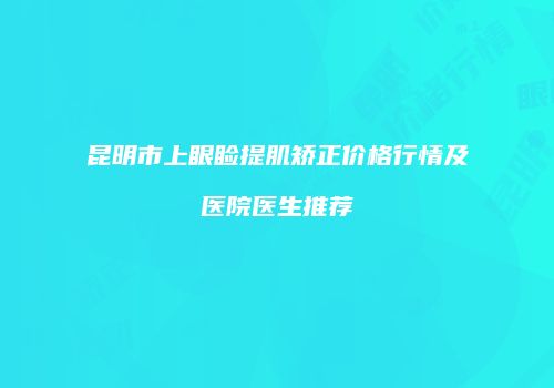 昆明市上眼睑提肌矫正价格行情及医院医生推荐