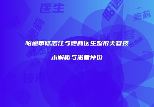 昭通市陈志江与鲍莉医生整形美容技术解析与患者评价