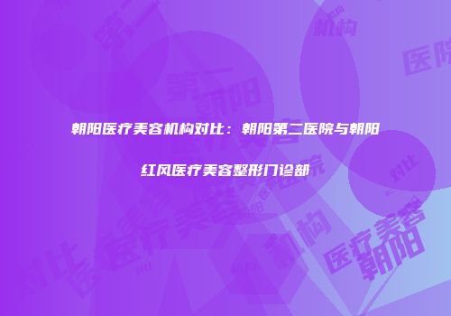 朝阳医疗美容机构对比：朝阳第二医院与朝阳红风医疗美容整形门诊部