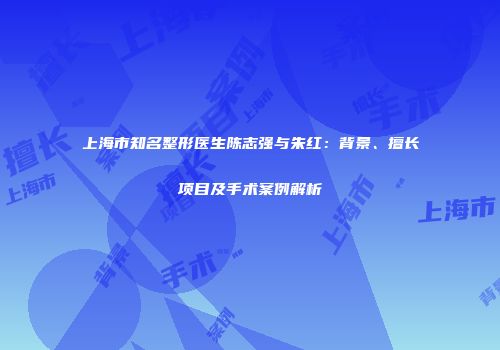 上海市知名整形医生陈志强与朱红：背景、擅长项目及手术案例解析