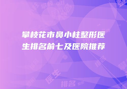 攀枝花市鼻小柱整形医生排名前七及医院推荐