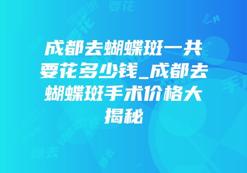 成都去蝴蝶斑一共要花多少钱_成都去蝴蝶斑手术价格大揭秘