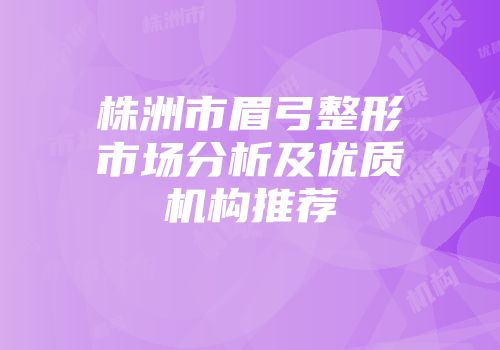 株洲市眉弓整形市场分析及优质机构推荐