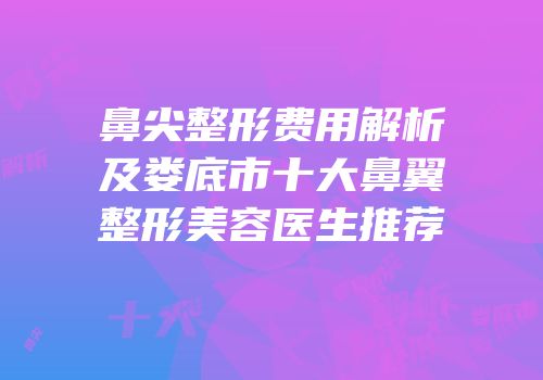 鼻尖整形费用解析及娄底市十大鼻翼整形美容医生推荐