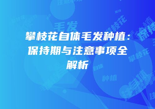 攀枝花自体毛发种植：保持期与注意事项全解析